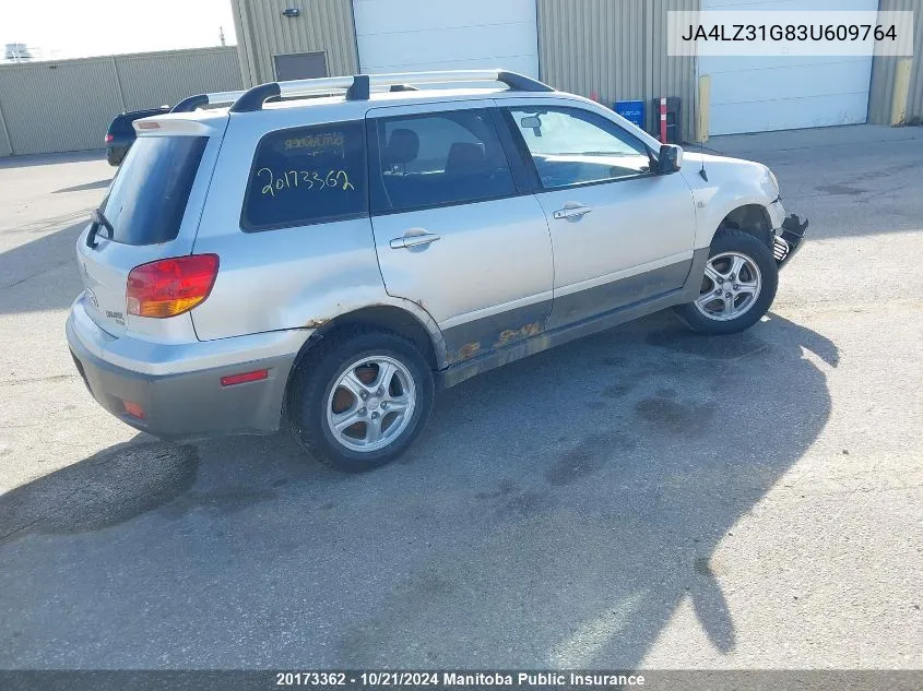 2003 Mitsubishi Outlander Ls VIN: JA4LZ31G83U609764 Lot: 20173362