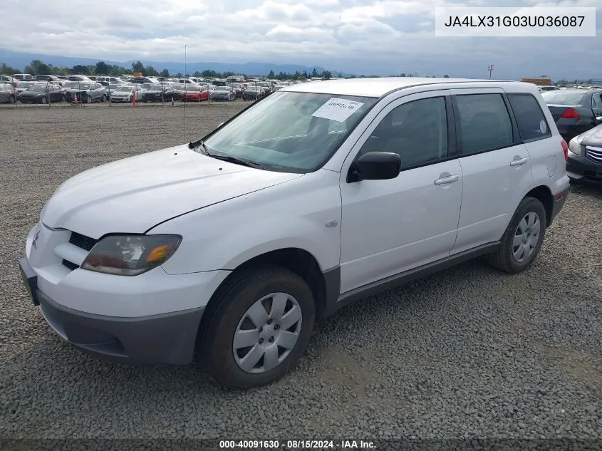 JA4LX31G03U036087 2003 Mitsubishi Outlander Ls