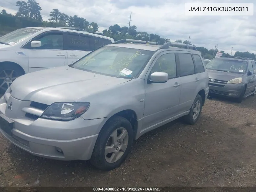 2003 Mitsubishi Outlander Xls VIN: JA4LZ41GX3U040311 Lot: 40490052