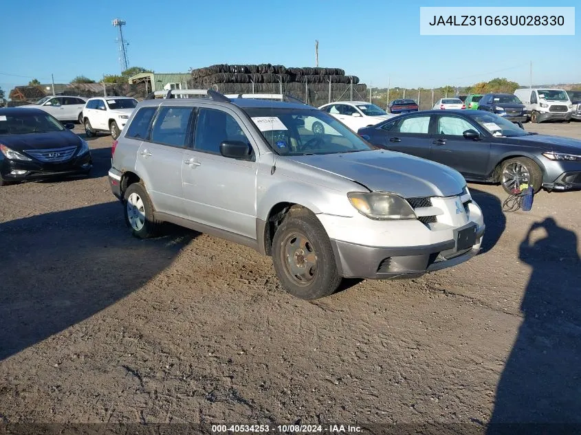 2003 Mitsubishi Outlander Ls VIN: JA4LZ31G63U028330 Lot: 40534253