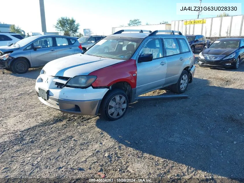 2003 Mitsubishi Outlander Ls VIN: JA4LZ31G63U028330 Lot: 40534253