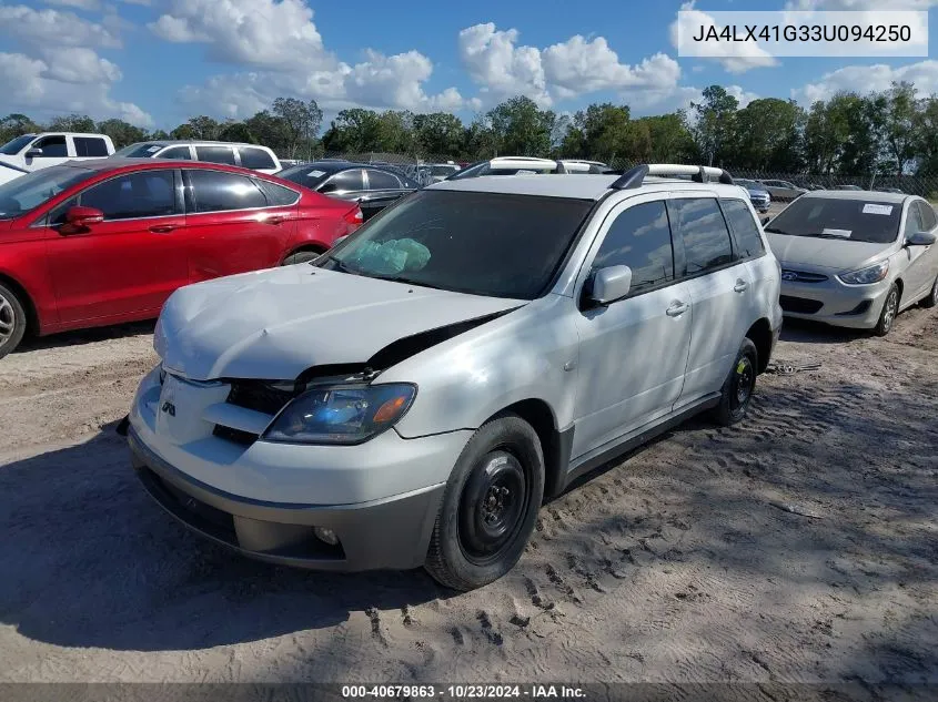 2003 Mitsubishi Outlander Xls VIN: JA4LX41G33U094250 Lot: 40679863