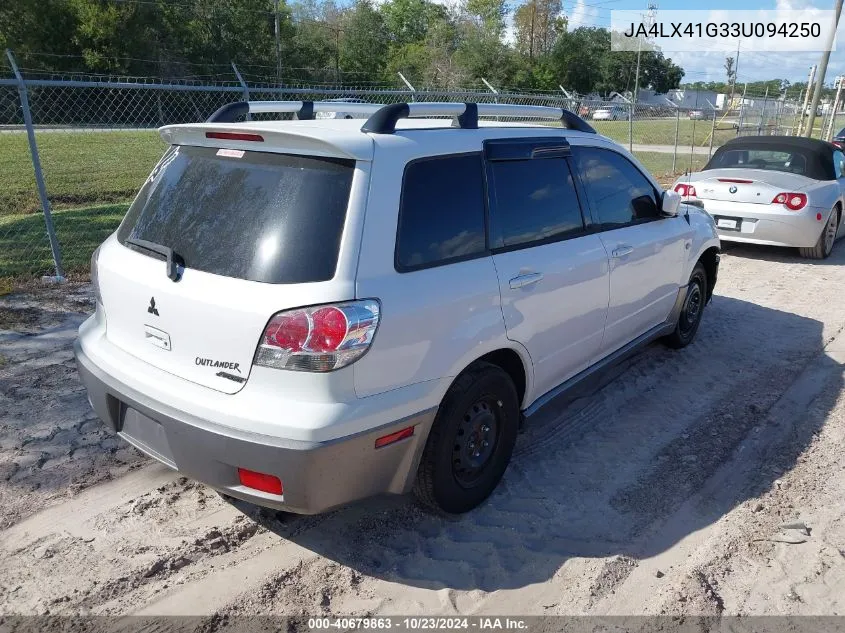 2003 Mitsubishi Outlander Xls VIN: JA4LX41G33U094250 Lot: 40679863