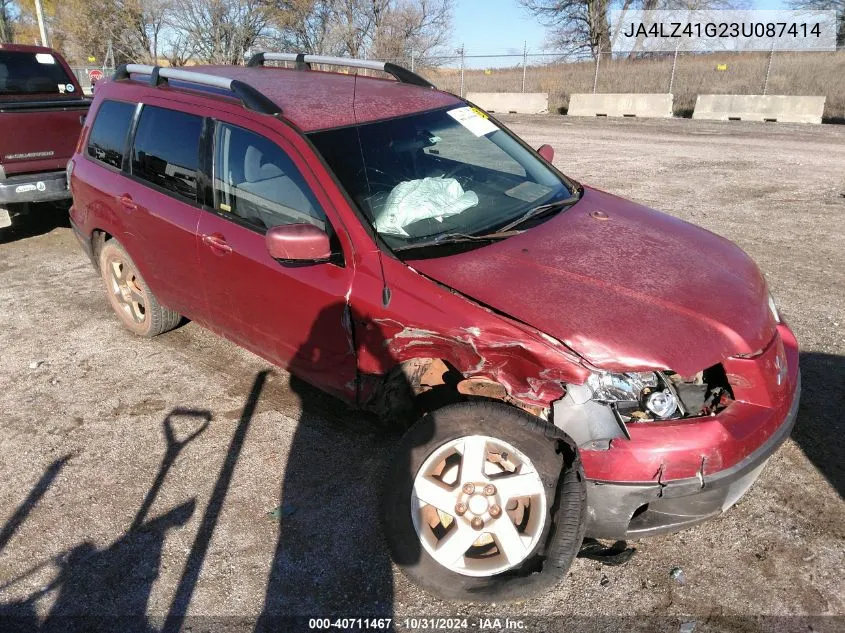 2003 Mitsubishi Outlander Xls VIN: JA4LZ41G23U087414 Lot: 40711467