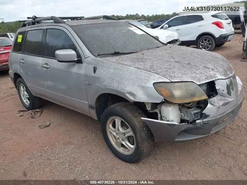 2003 Mitsubishi Outlander VIN: JA4LX31G730117622 Lot: 40736226