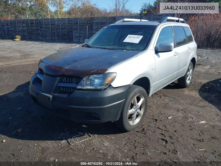 2003 Mitsubishi Outlander Xls VIN: JA4LZ41G13U033960 Lot: 40743292