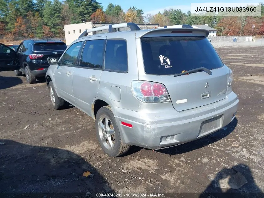 2003 Mitsubishi Outlander Xls VIN: JA4LZ41G13U033960 Lot: 40743292