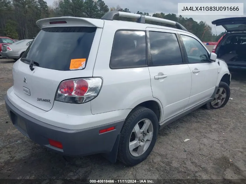 2003 Mitsubishi Outlander Xls VIN: JA4LX41G83U091666 Lot: 40818466