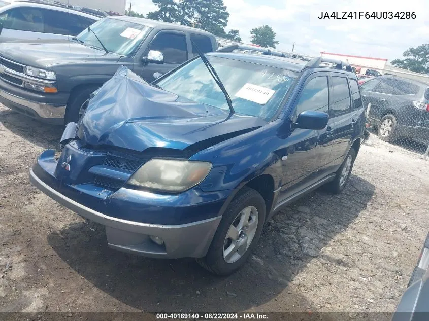 JA4LZ41F64U034286 2004 Mitsubishi Outlander Xls