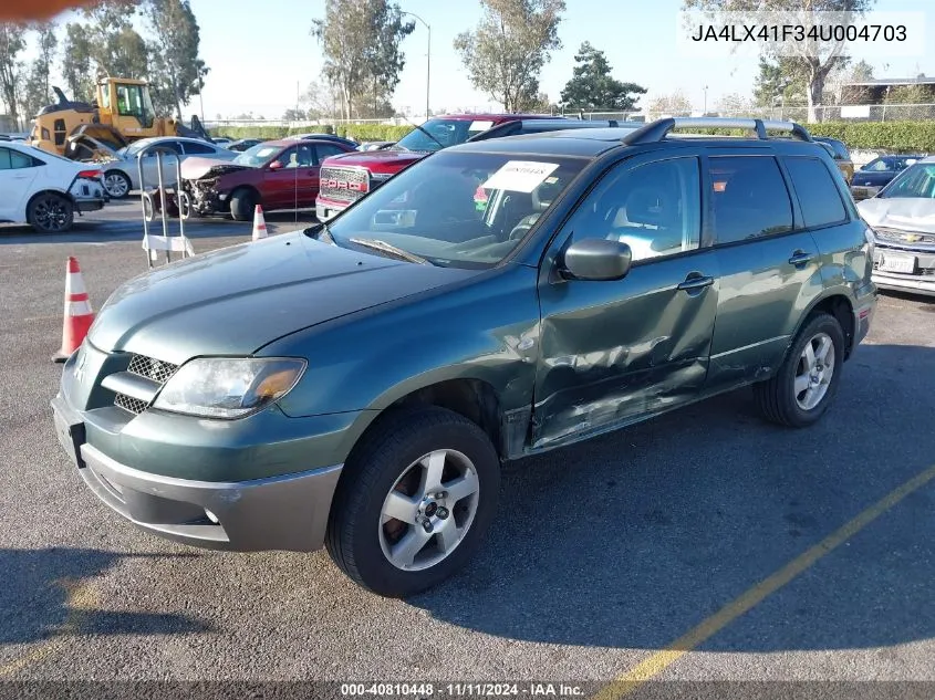 2004 Mitsubishi Outlander Xls VIN: JA4LX41F34U004703 Lot: 40810448