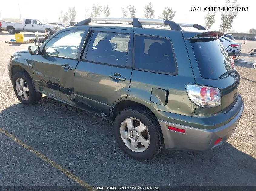 2004 Mitsubishi Outlander Xls VIN: JA4LX41F34U004703 Lot: 40810448