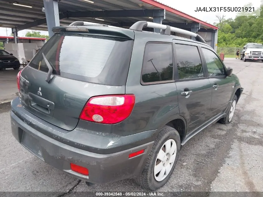 JA4LX31F55U021921 2005 Mitsubishi Outlander Ls