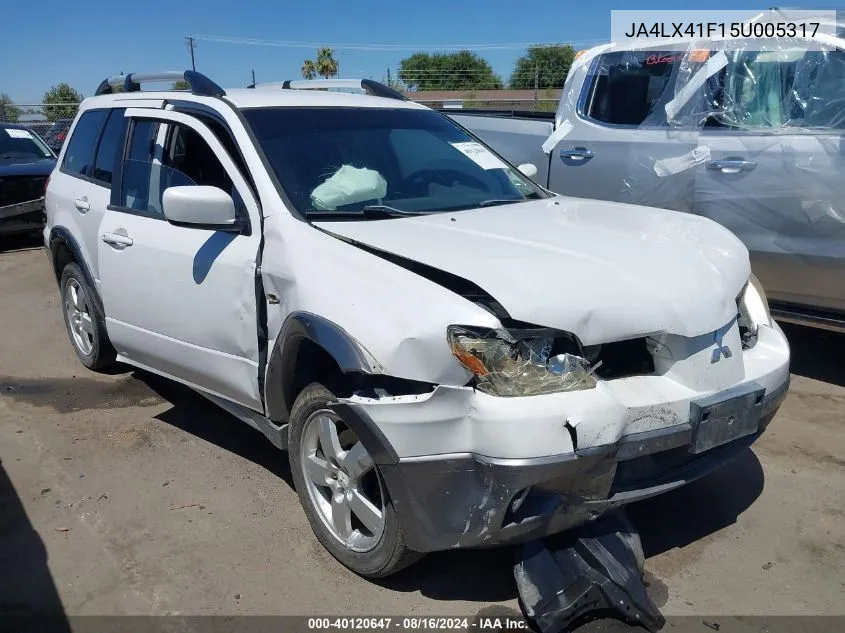 2005 Mitsubishi Outlander Xls VIN: JA4LX41F15U005317 Lot: 40120647