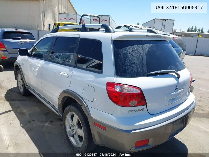 2005 Mitsubishi Outlander Xls VIN: JA4LX41F15U005317 Lot: 40120647