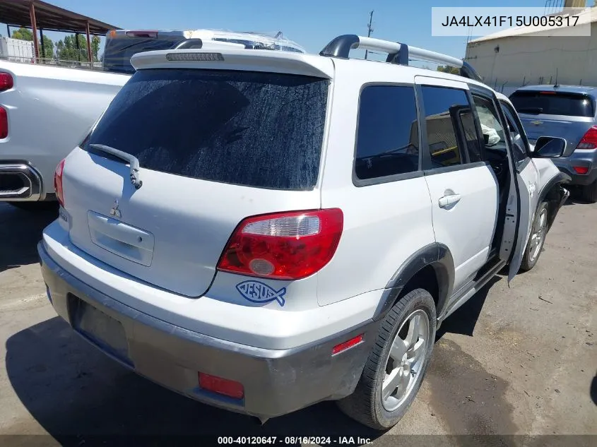 2005 Mitsubishi Outlander Xls VIN: JA4LX41F15U005317 Lot: 40120647