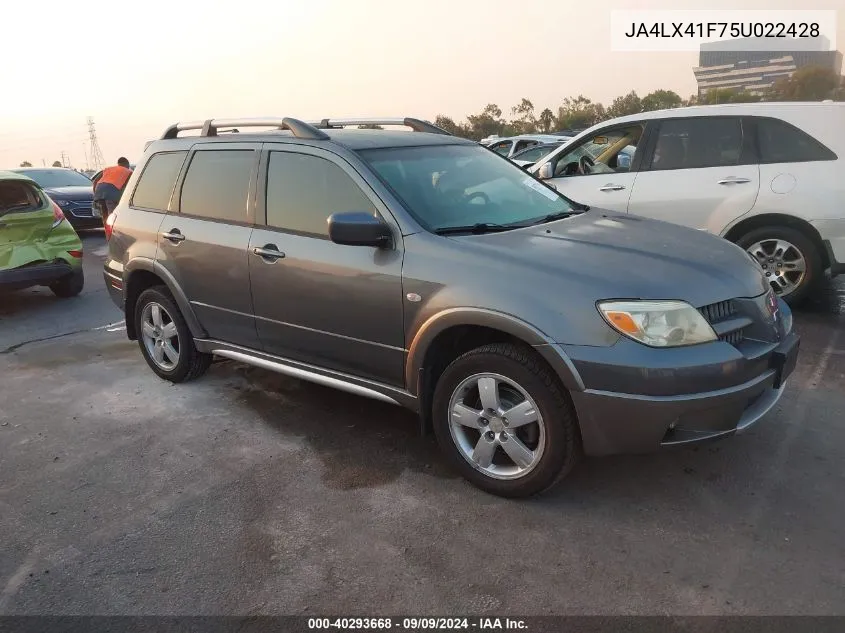 2005 Mitsubishi Outlander Xls VIN: JA4LX41F75U022428 Lot: 40293668