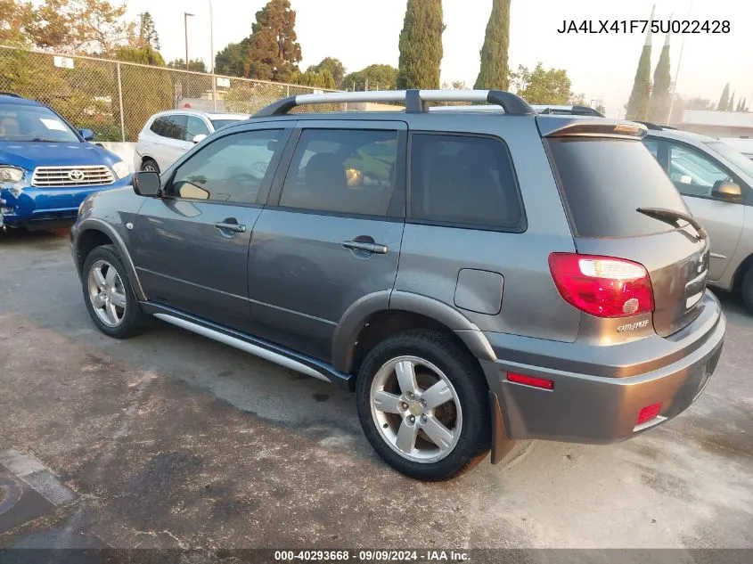 2005 Mitsubishi Outlander Xls VIN: JA4LX41F75U022428 Lot: 40293668