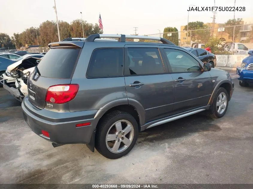 2005 Mitsubishi Outlander Xls VIN: JA4LX41F75U022428 Lot: 40293668