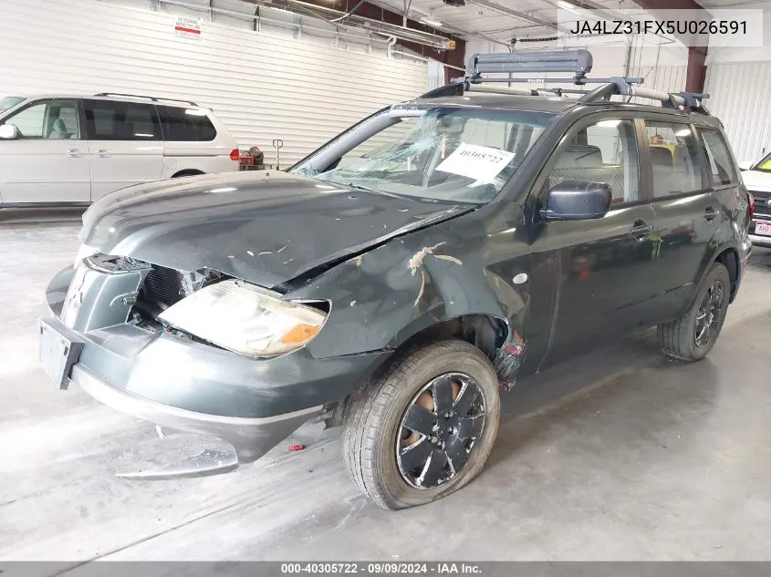 2005 Mitsubishi Outlander Ls VIN: JA4LZ31FX5U026591 Lot: 40305722