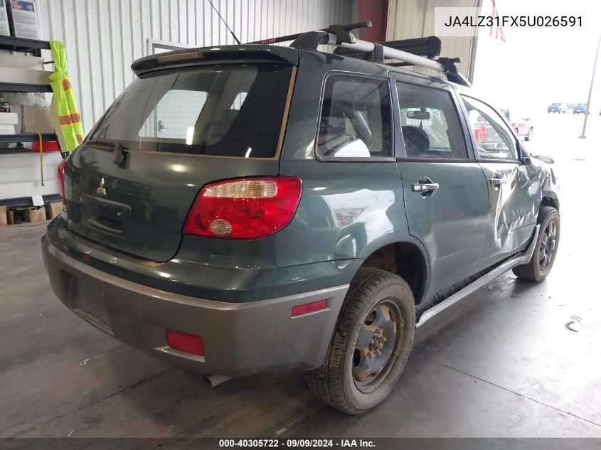 2005 Mitsubishi Outlander Ls VIN: JA4LZ31FX5U026591 Lot: 40305722