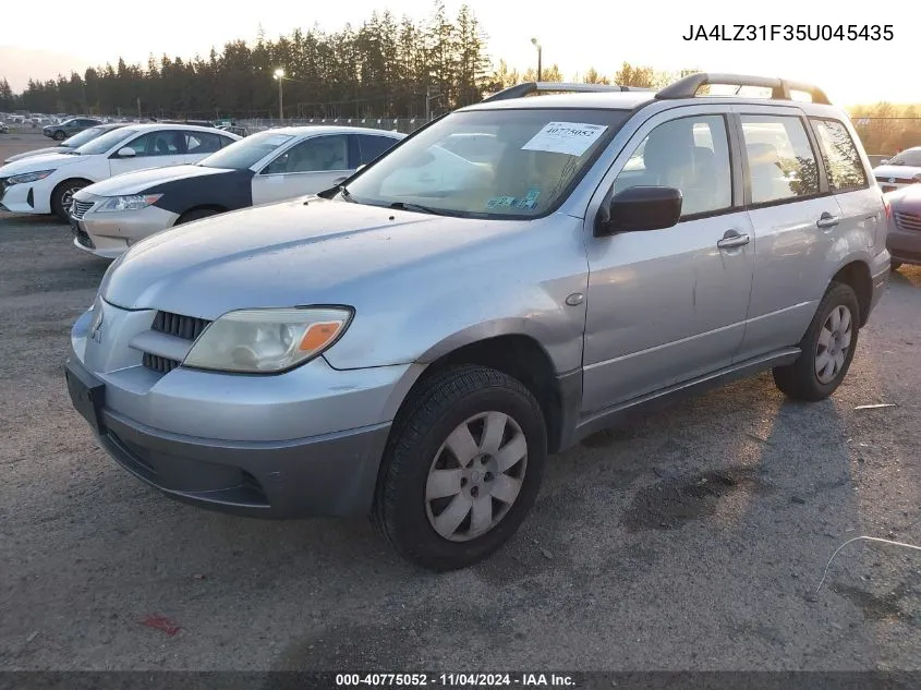 2005 Mitsubishi Outlander Ls VIN: JA4LZ31F35U045435 Lot: 40775052