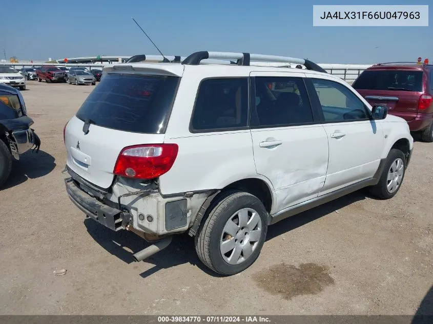 JA4LX31F66U047963 2006 Mitsubishi Outlander Ls