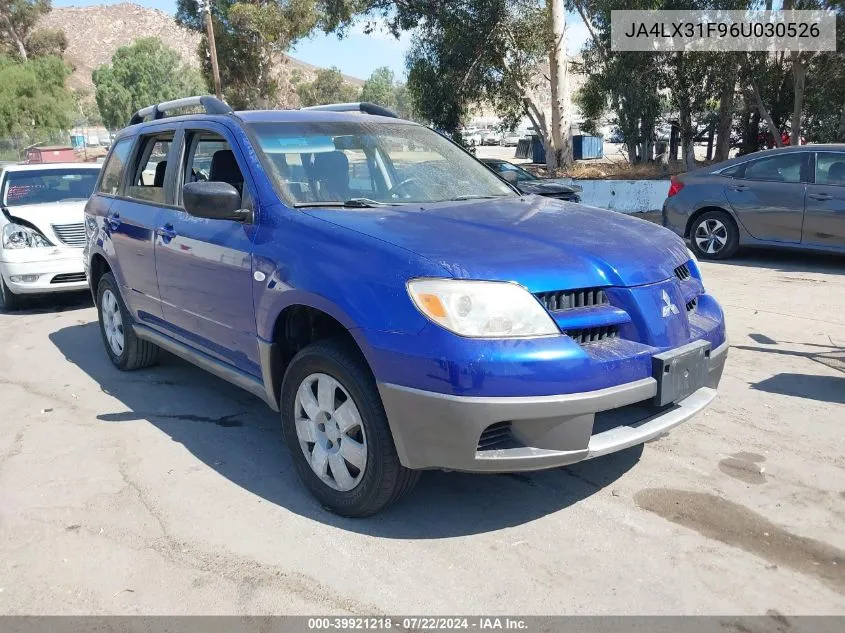 2006 Mitsubishi Outlander Ls VIN: JA4LX31F96U030526 Lot: 39921218