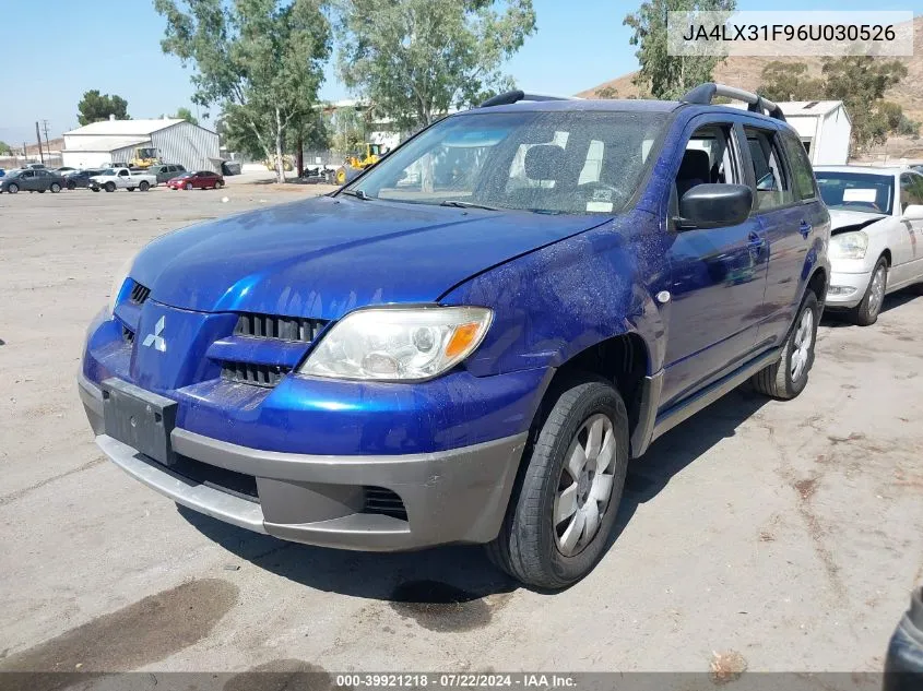 2006 Mitsubishi Outlander Ls VIN: JA4LX31F96U030526 Lot: 39921218