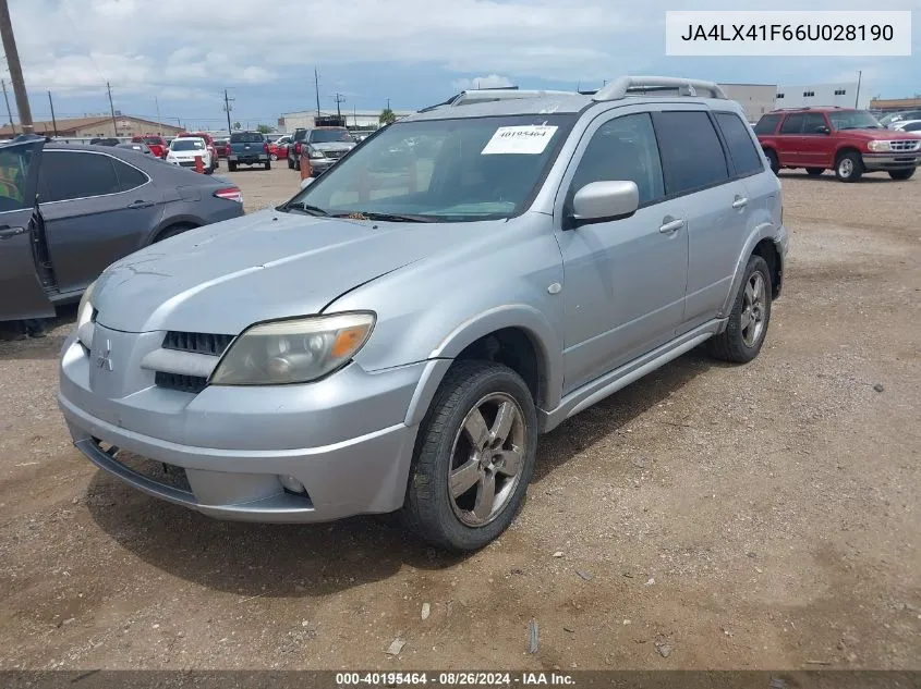 2006 Mitsubishi Outlander Se VIN: JA4LX41F66U028190 Lot: 40195464