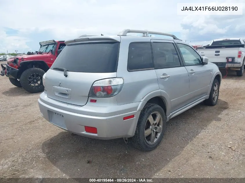 2006 Mitsubishi Outlander Se VIN: JA4LX41F66U028190 Lot: 40195464