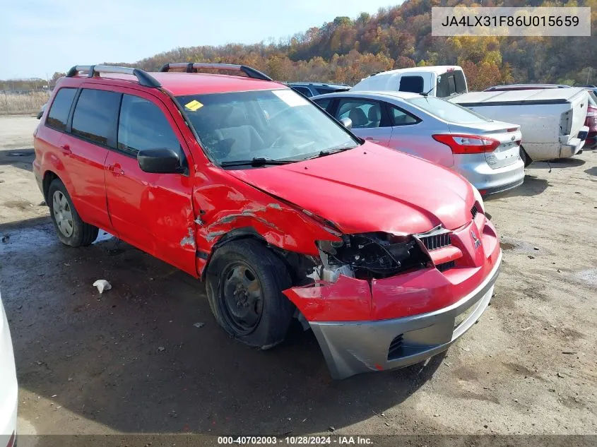 2006 Mitsubishi Outlander Ls VIN: JA4LX31F86U015659 Lot: 40702003