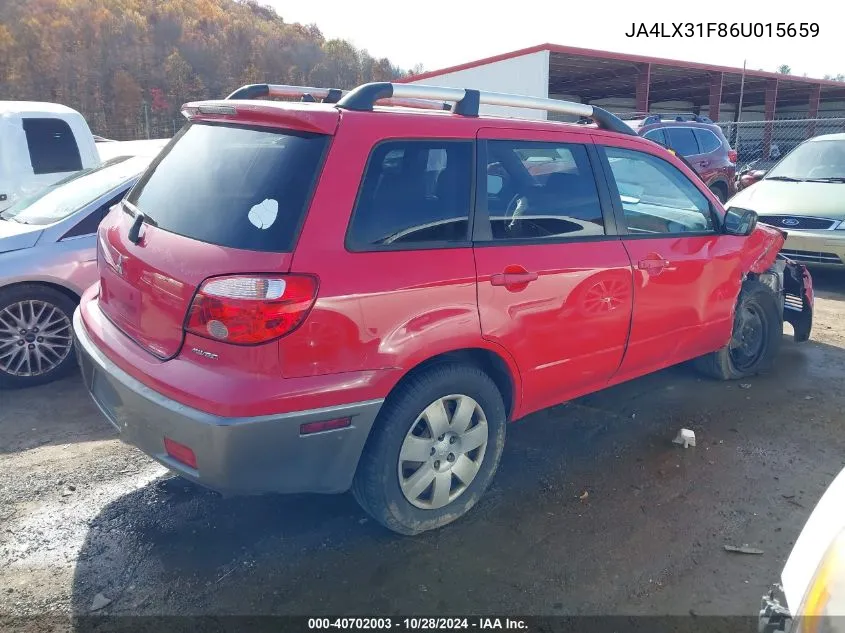 2006 Mitsubishi Outlander Ls VIN: JA4LX31F86U015659 Lot: 40702003