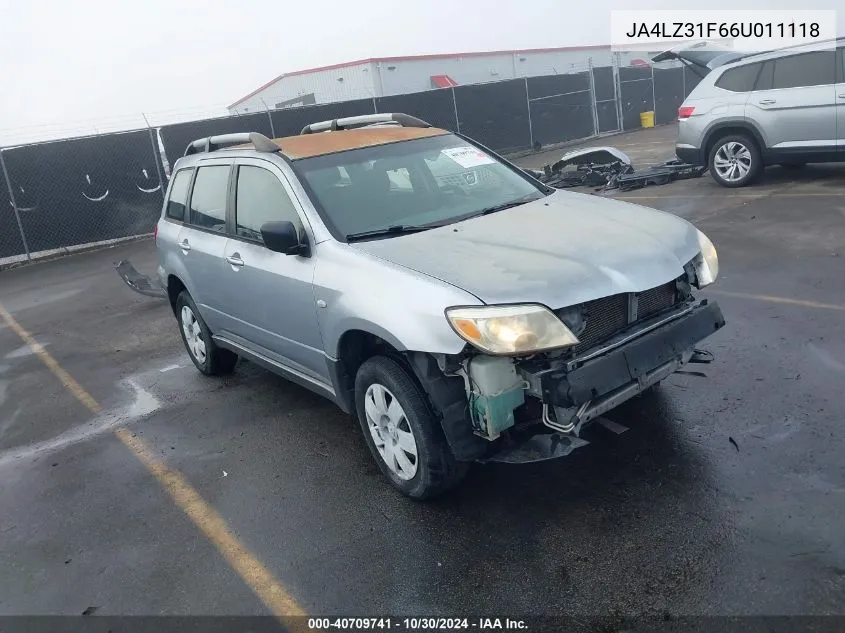 2006 Mitsubishi Outlander Ls VIN: JA4LZ31F66U011118 Lot: 40709741