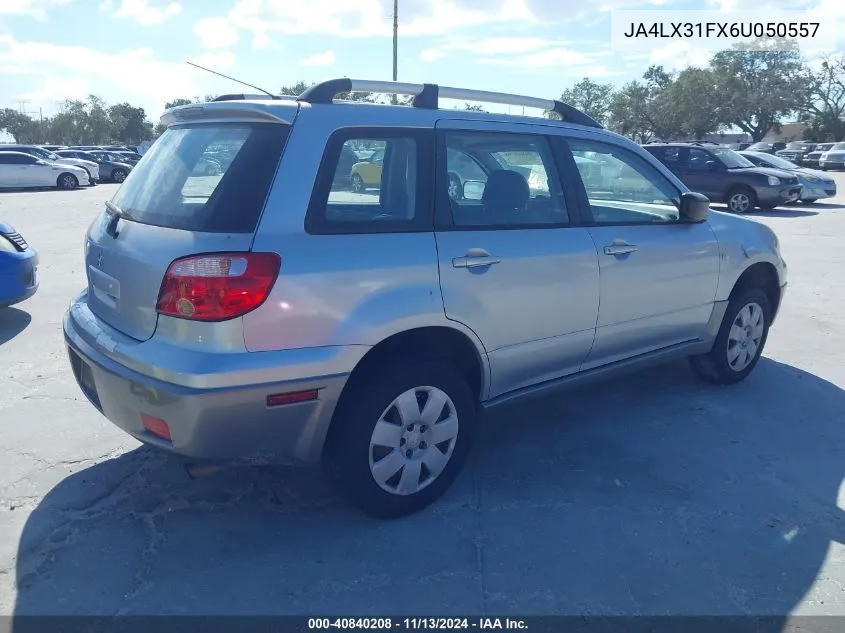 2006 Mitsubishi Outlander Ls VIN: JA4LX31FX6U050557 Lot: 40840208