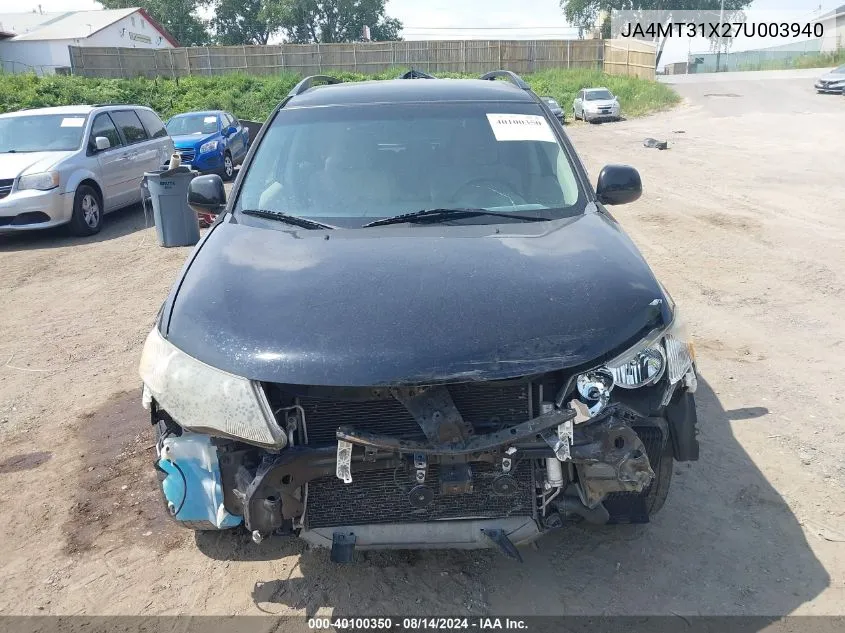 2007 Mitsubishi Outlander Ls VIN: JA4MT31X27U003940 Lot: 40100350