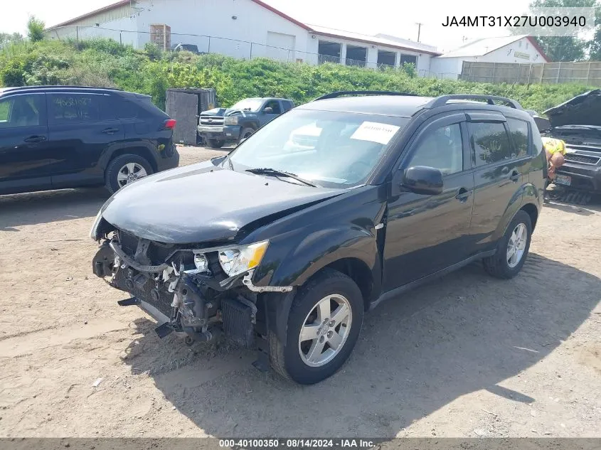 2007 Mitsubishi Outlander Ls VIN: JA4MT31X27U003940 Lot: 40100350