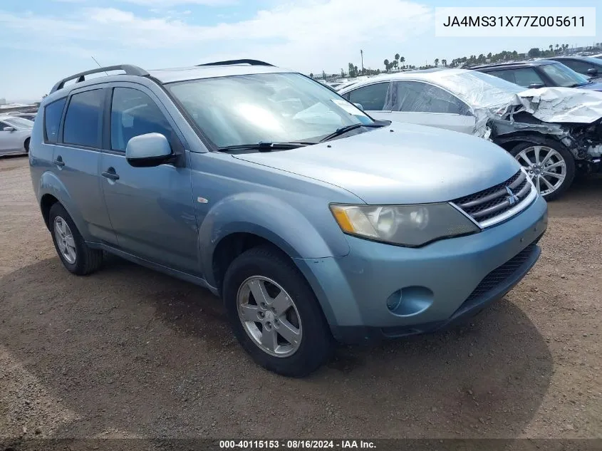 JA4MS31X77Z005611 2007 Mitsubishi Outlander Es/Ls