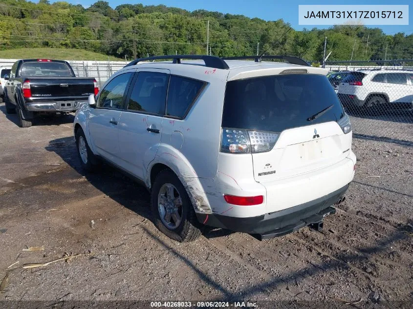 2007 Mitsubishi Outlander Ls VIN: JA4MT31X17Z015712 Lot: 40269033