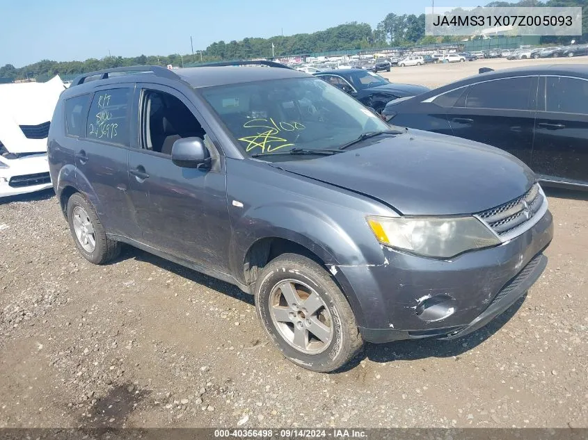 2007 Mitsubishi Outlander Es/Ls VIN: JA4MS31X07Z005093 Lot: 40356498