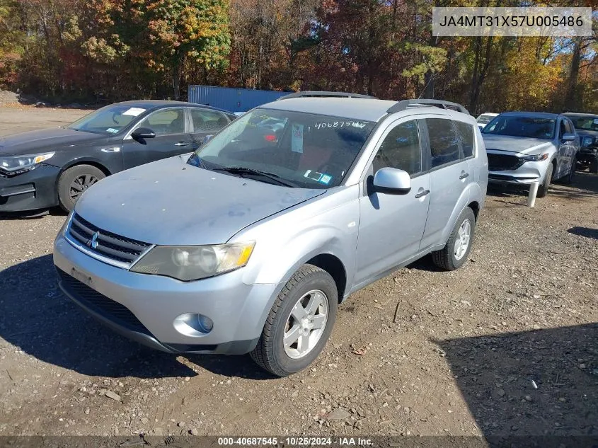 2007 Mitsubishi Outlander Ls VIN: JA4MT31X57U005486 Lot: 40687545