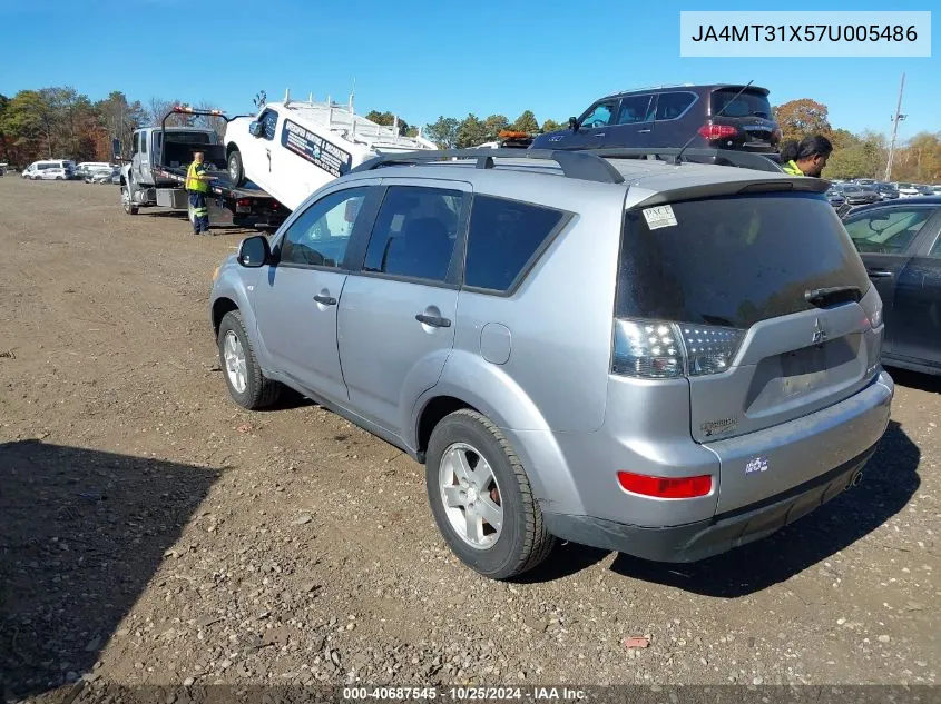 2007 Mitsubishi Outlander Ls VIN: JA4MT31X57U005486 Lot: 40687545