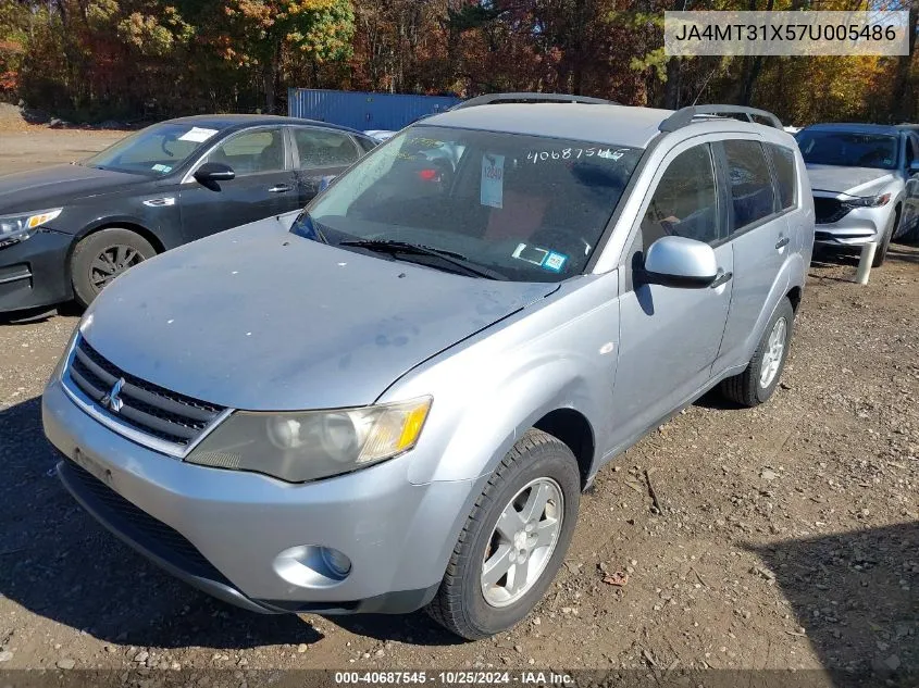 2007 Mitsubishi Outlander Ls VIN: JA4MT31X57U005486 Lot: 40687545