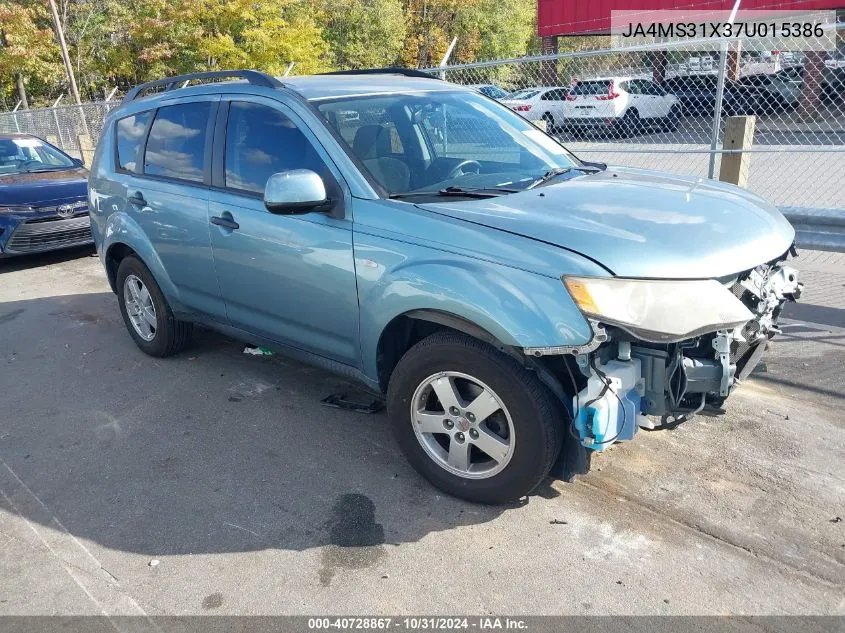 2007 Mitsubishi Outlander Es/Ls VIN: JA4MS31X37U015386 Lot: 40728867