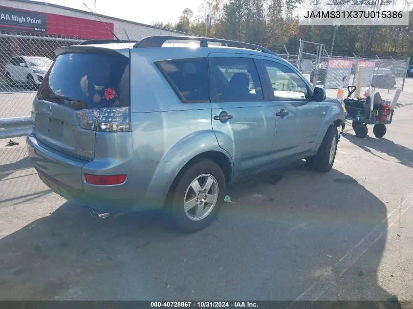 2007 Mitsubishi Outlander Es/Ls VIN: JA4MS31X37U015386 Lot: 40728867