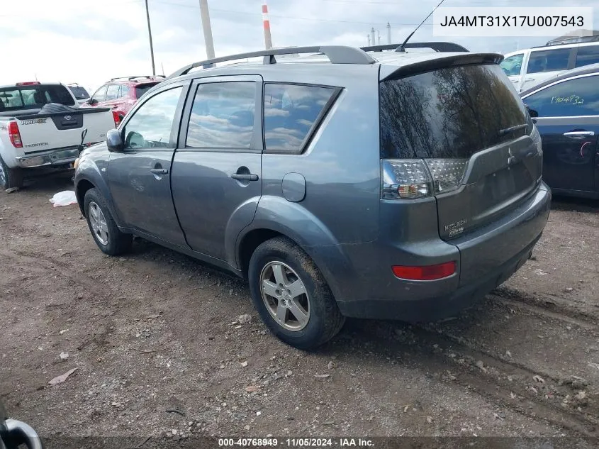 2007 Mitsubishi Outlander Ls VIN: JA4MT31X17U007543 Lot: 40768949