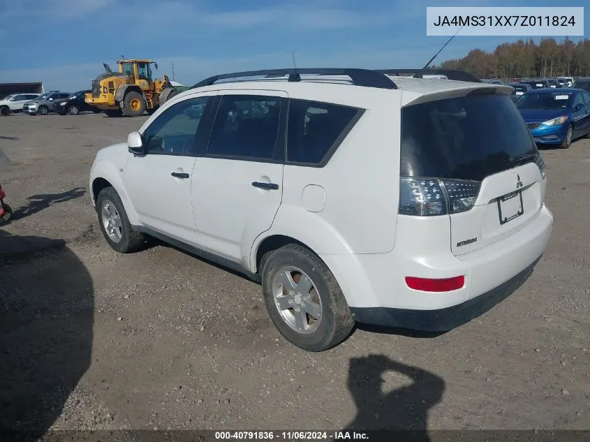 2007 Mitsubishi Outlander Es/Ls VIN: JA4MS31XX7Z011824 Lot: 40791836