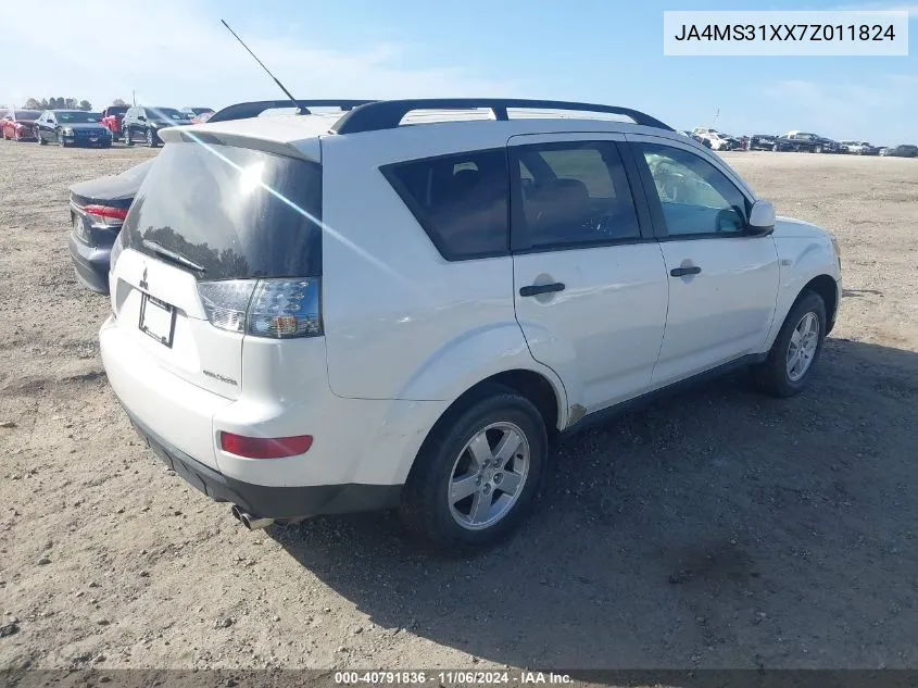 2007 Mitsubishi Outlander Es/Ls VIN: JA4MS31XX7Z011824 Lot: 40791836