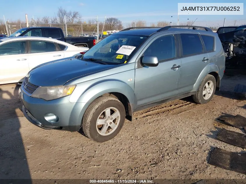 2007 Mitsubishi Outlander Ls VIN: JA4MT31X77U006252 Lot: 40845465