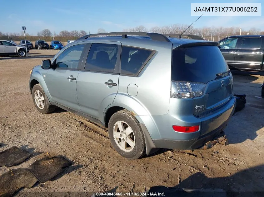 2007 Mitsubishi Outlander Ls VIN: JA4MT31X77U006252 Lot: 40845465