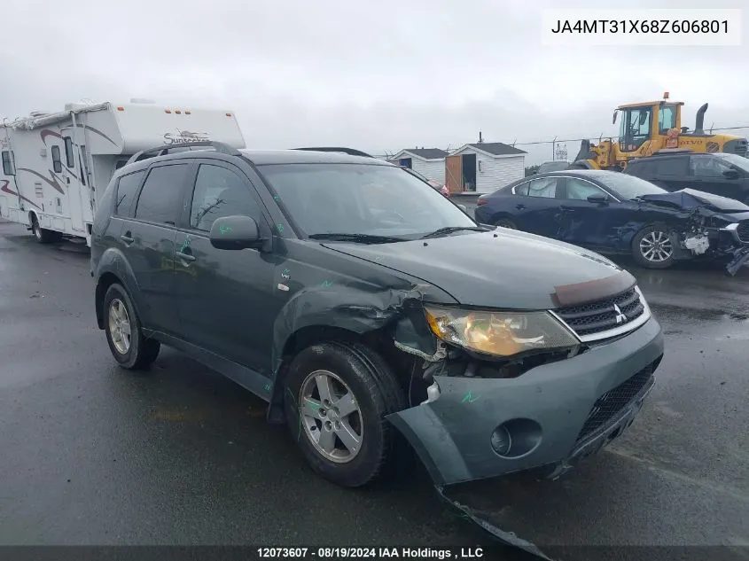 2008 Mitsubishi Outlander VIN: JA4MT31X68Z606801 Lot: 12073607